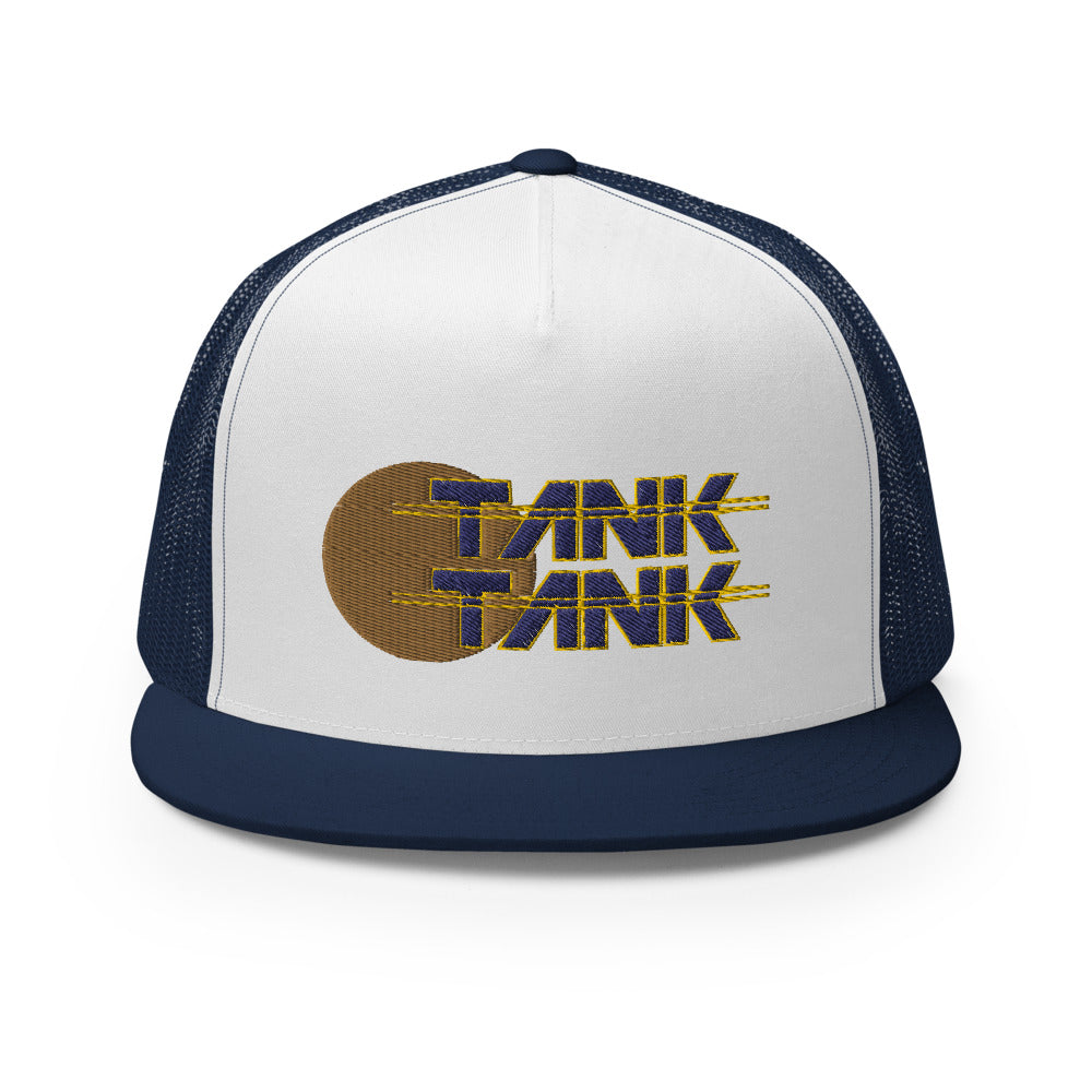 5 panel trucker cap / hat | five panel hat | mustard | navy | blue | gold | yellow | brown | white | because it fits | Halloween hat | tank | collection 