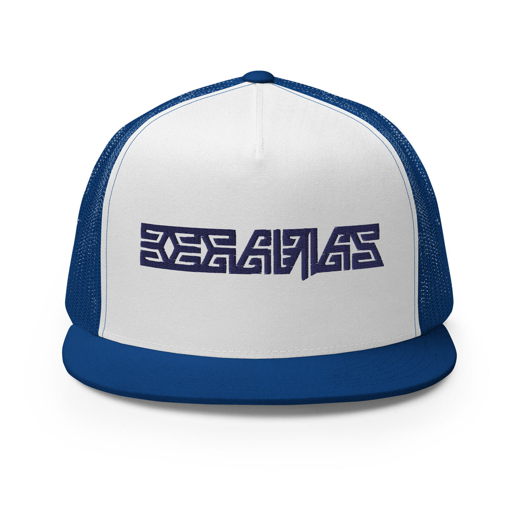 BEFADIAS Jigsaw Trucker Hat || R. Blue and White