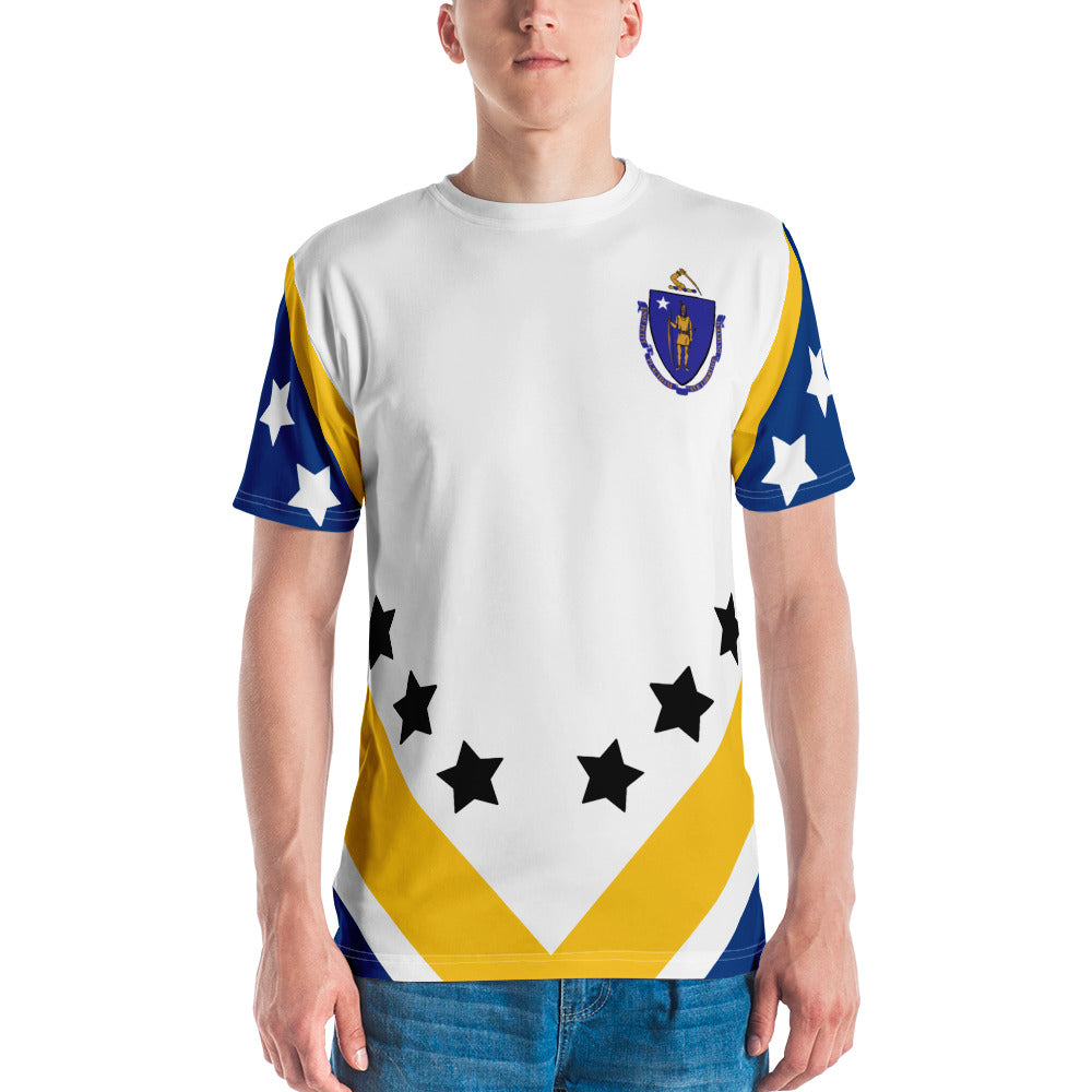 Massachusetts Emblem Seal Crew Neck || White