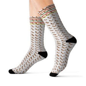 Classic Heel Chart Socks || White