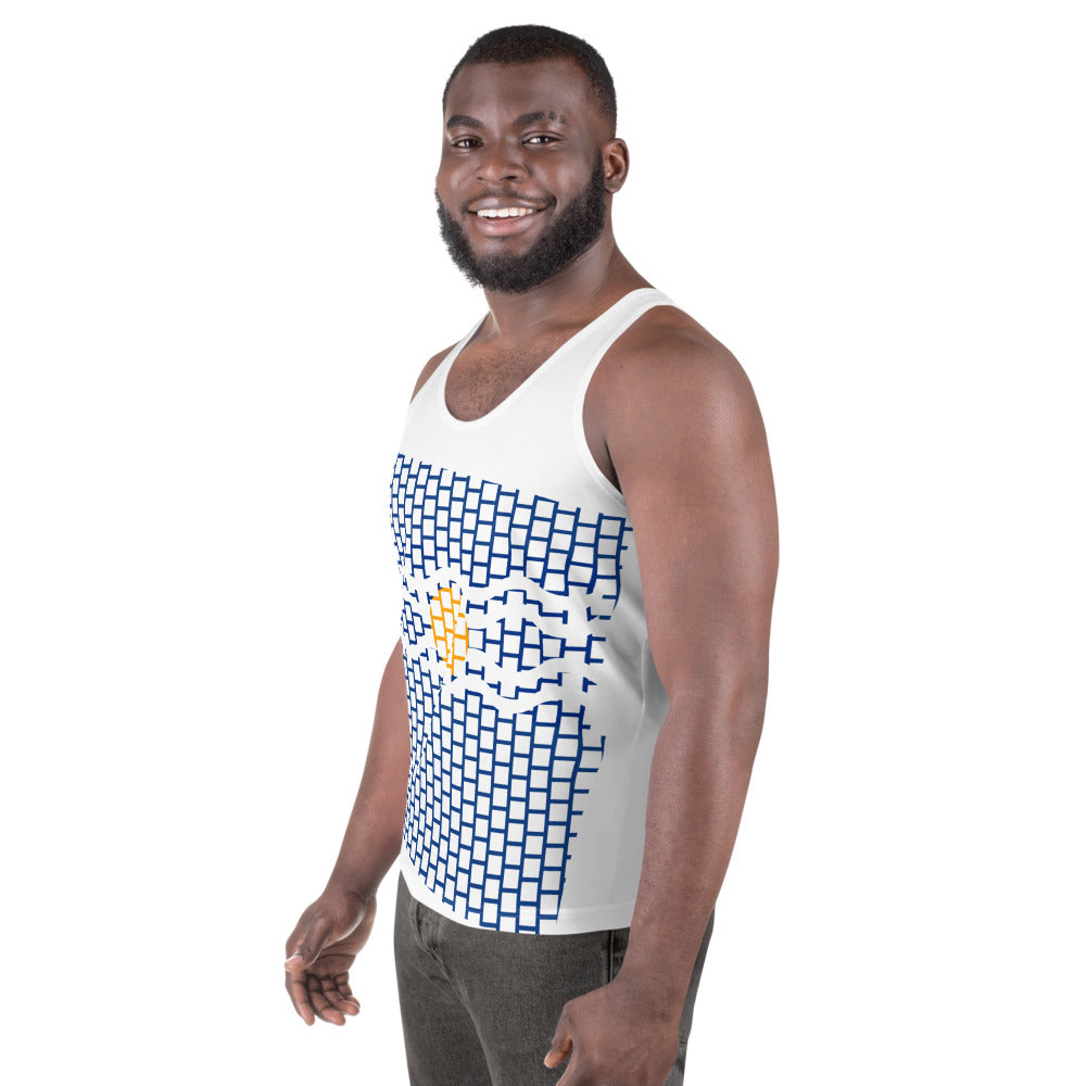 Sun and Seas Woven Flag Tank || White