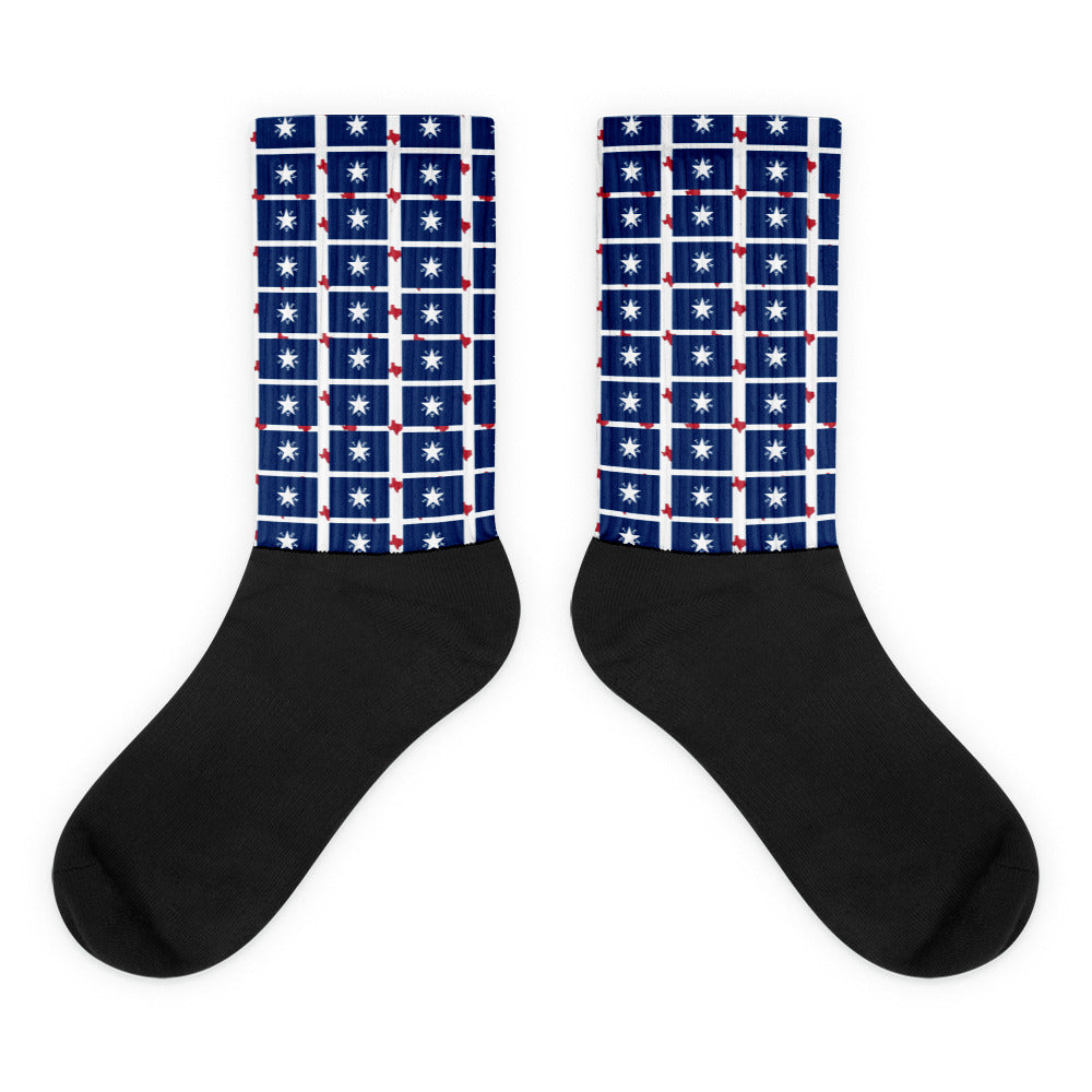 Texas Mini Red Black Foot Socks, Blue