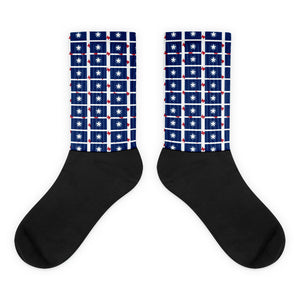 Texas Mini Red Black Foot Socks, Blue