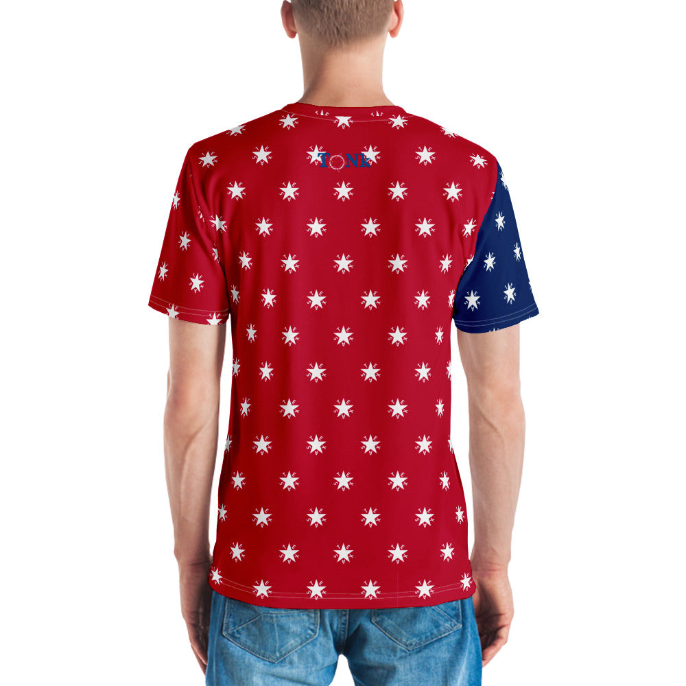 Texas Zavala Crew Neck || Red w/ Blue Sleeve